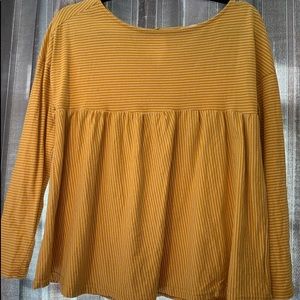 Yellow and white striped long sleeve.